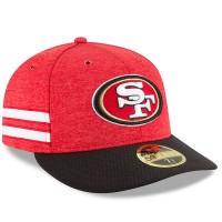 Men's San Francisco 49ers New Era Scarlet/Black 2018 NFL Sideline Home Official Low Profile 59FIFTY Fitted Hat 3058478